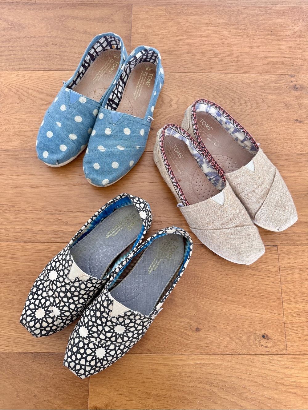 TOMS Lot of 3 Women’s Alpargata Classic Slip-On